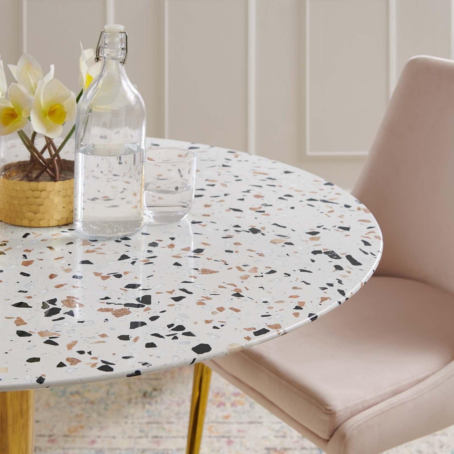 Modway Verne 40" Round Terrazzo Dining Table FredCo