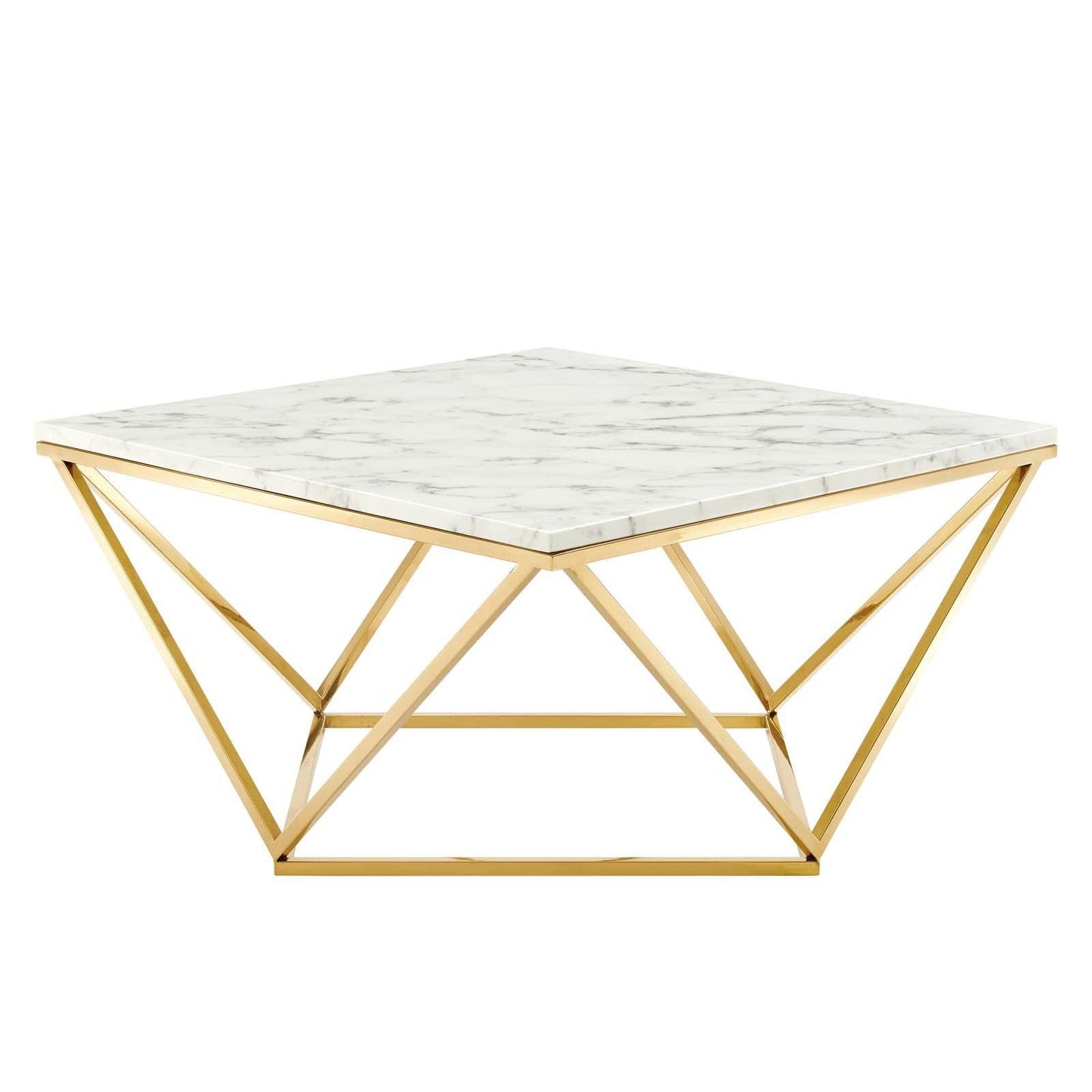 Modway Vertex Gold Metal Stainless Steel Coffee Table FredCo