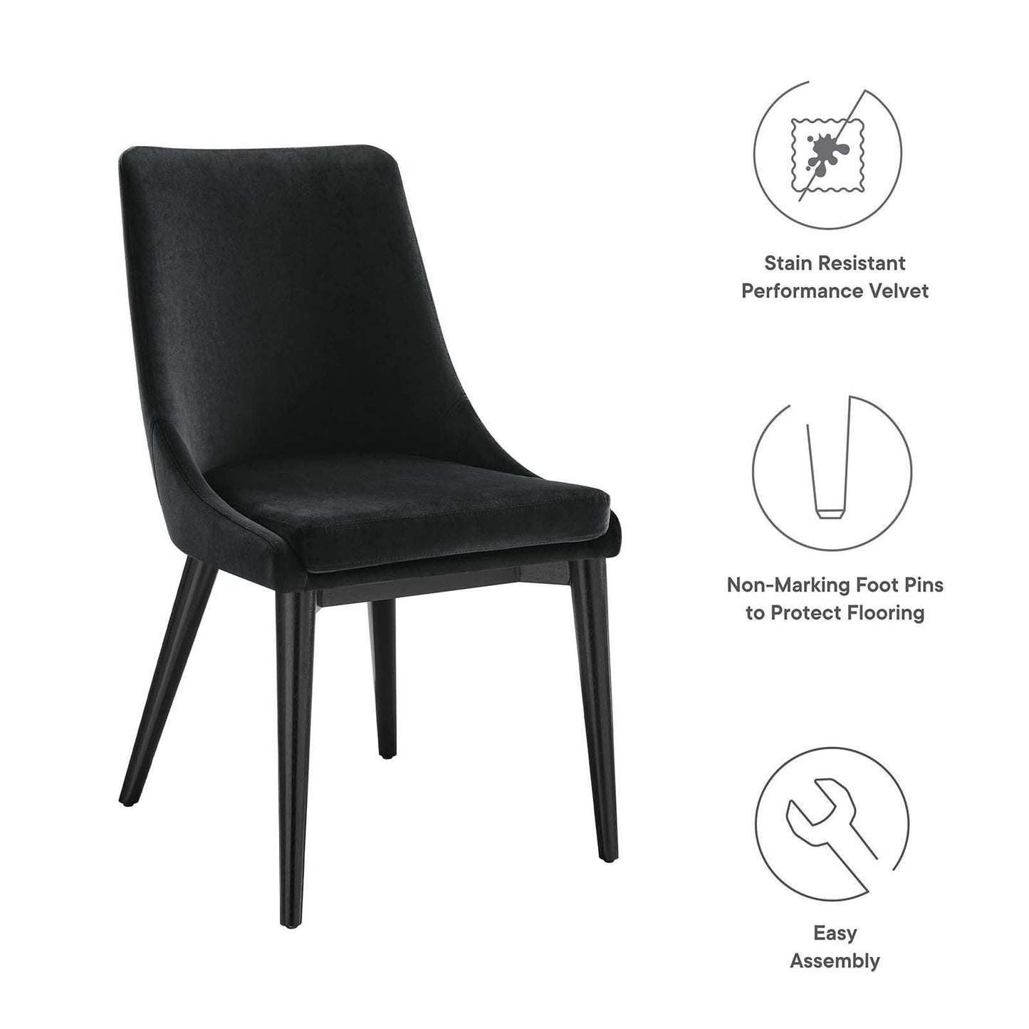 Modway Viscount Accent Performance Velvet Dining Chairs - Set of 2 FredCo