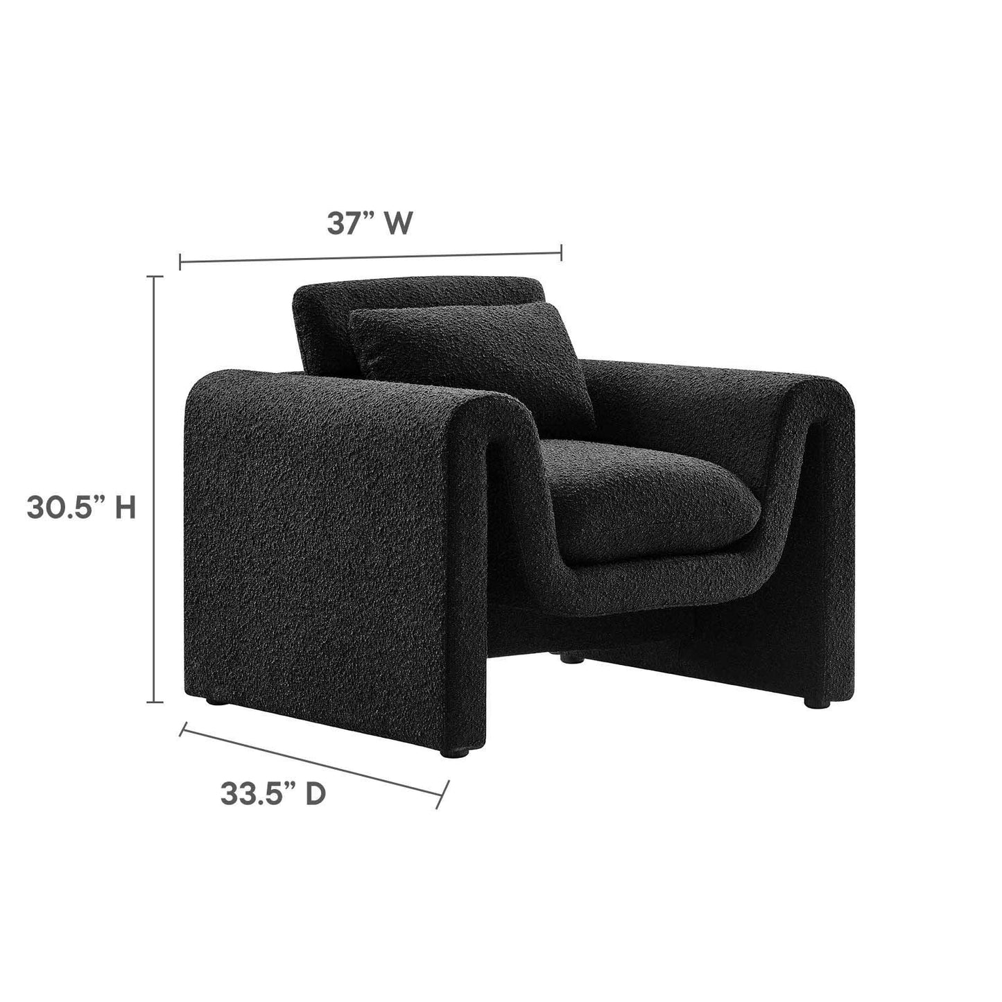 Modway Waverly Boucle Upholstered Armchair, EEI-6575 FredCo