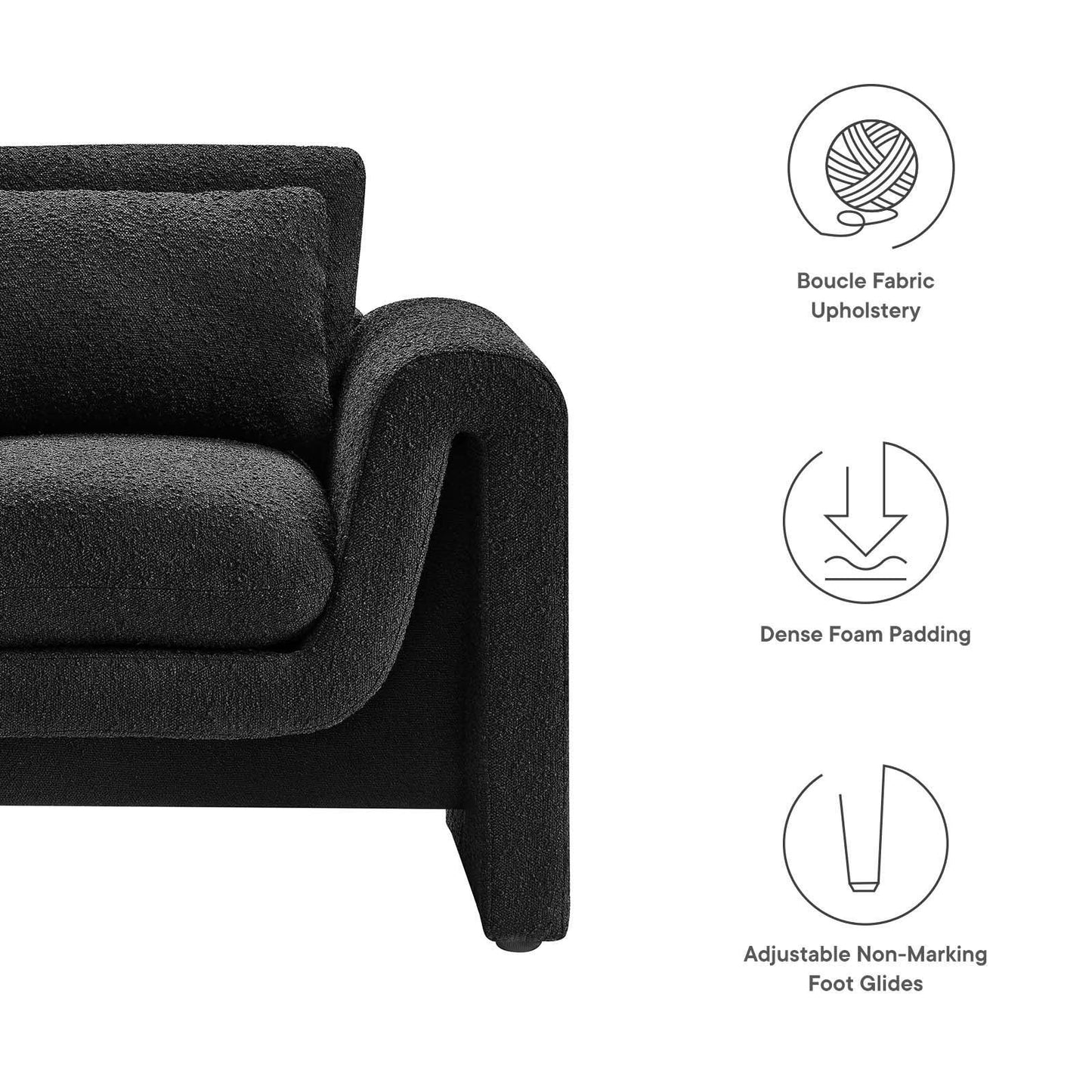 Modway Waverly Boucle Upholstered Armchair, EEI-6575 FredCo