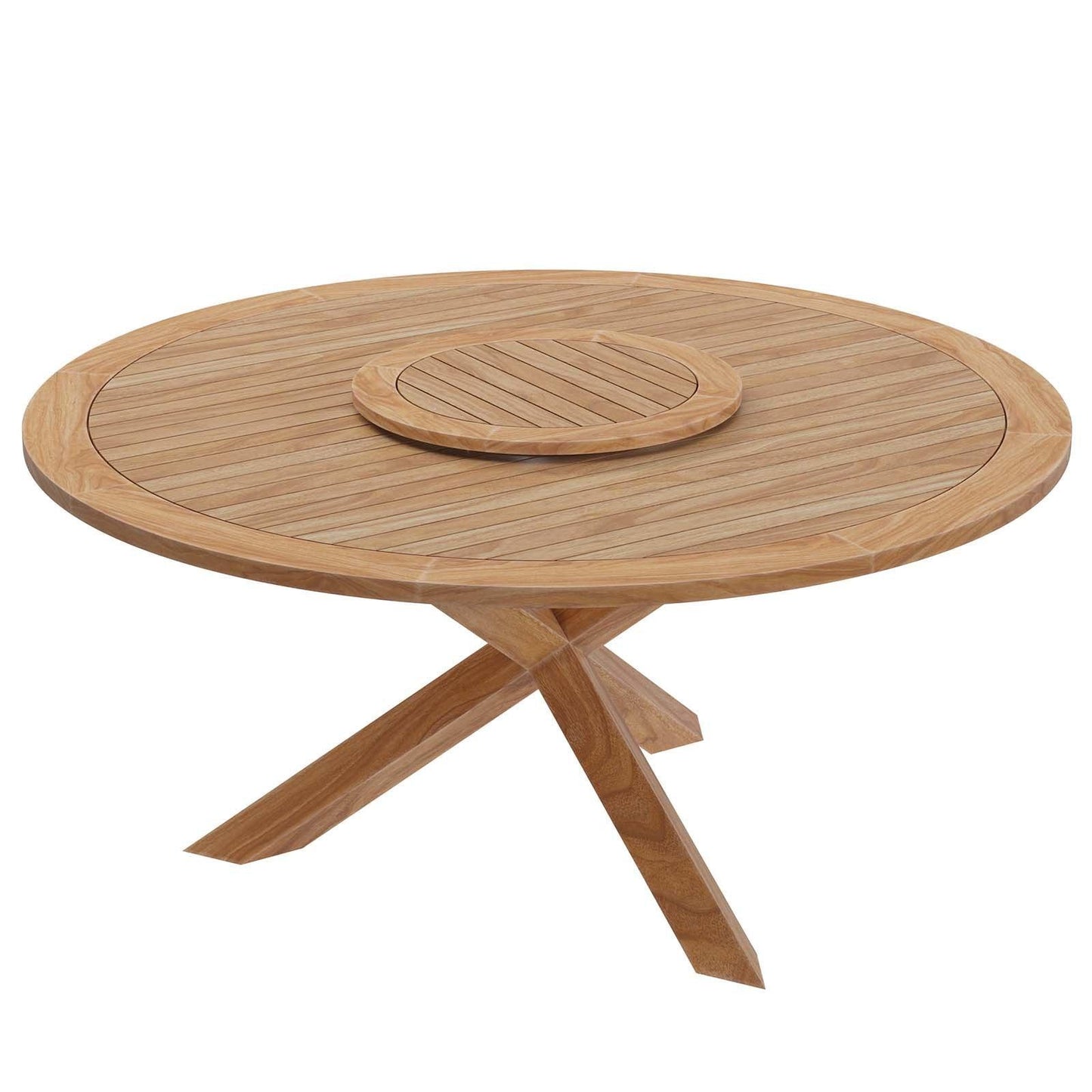 Modway Wellspring 63" Outdoor Patio Teak Wood Dining Table FredCo