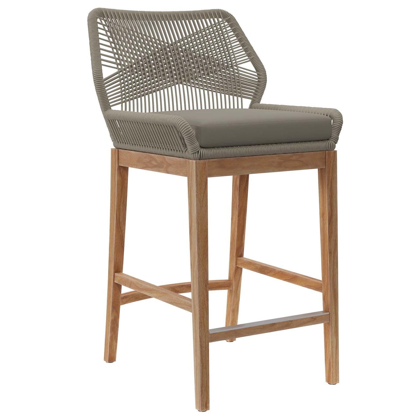 Modway Wellspring Outdoor Patio Outdoor Patio Teak Wood Bar Stool FredCo