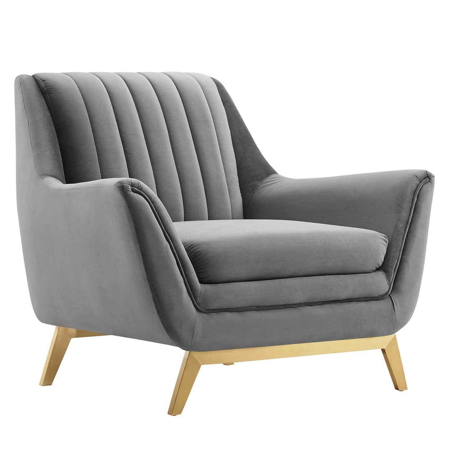 Modway Winsome Channel Tufted Performance Velvet Armchair FredCo