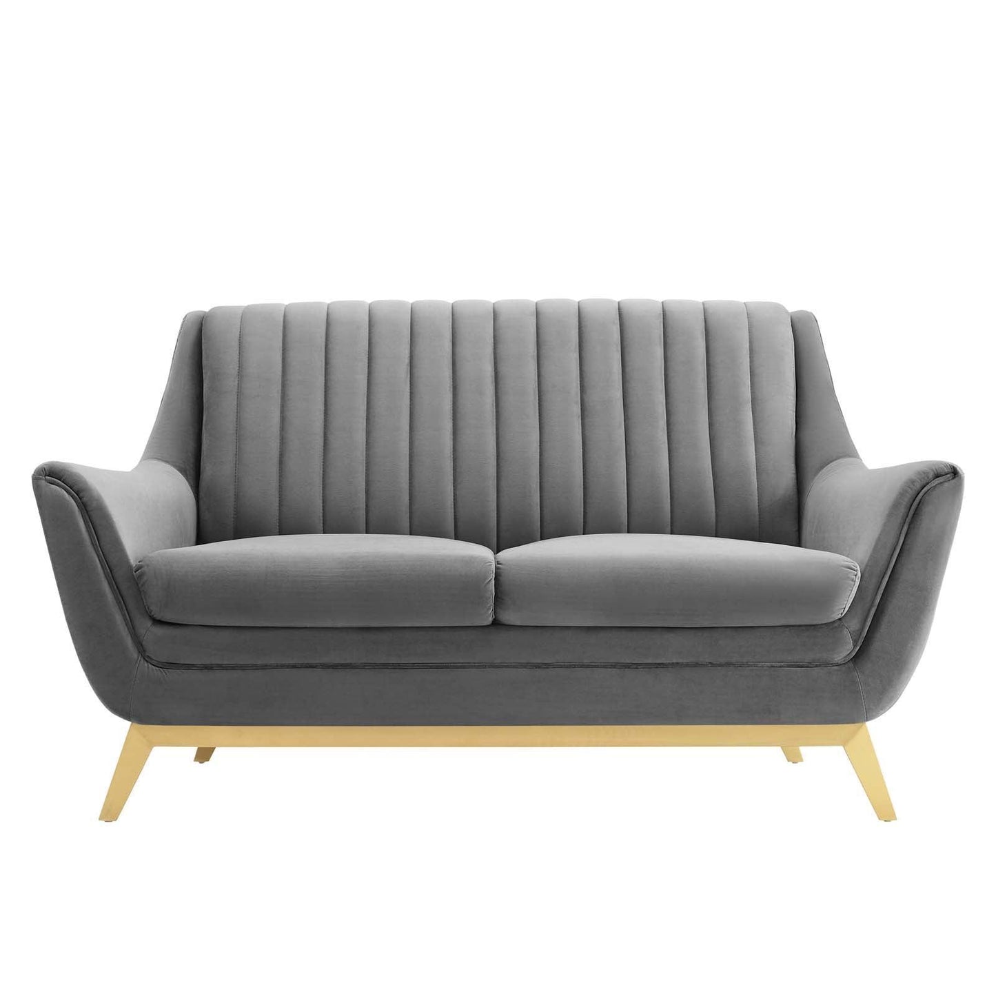 Modway Winsome Channel Tufted Performance Velvet Loveseat FredCo