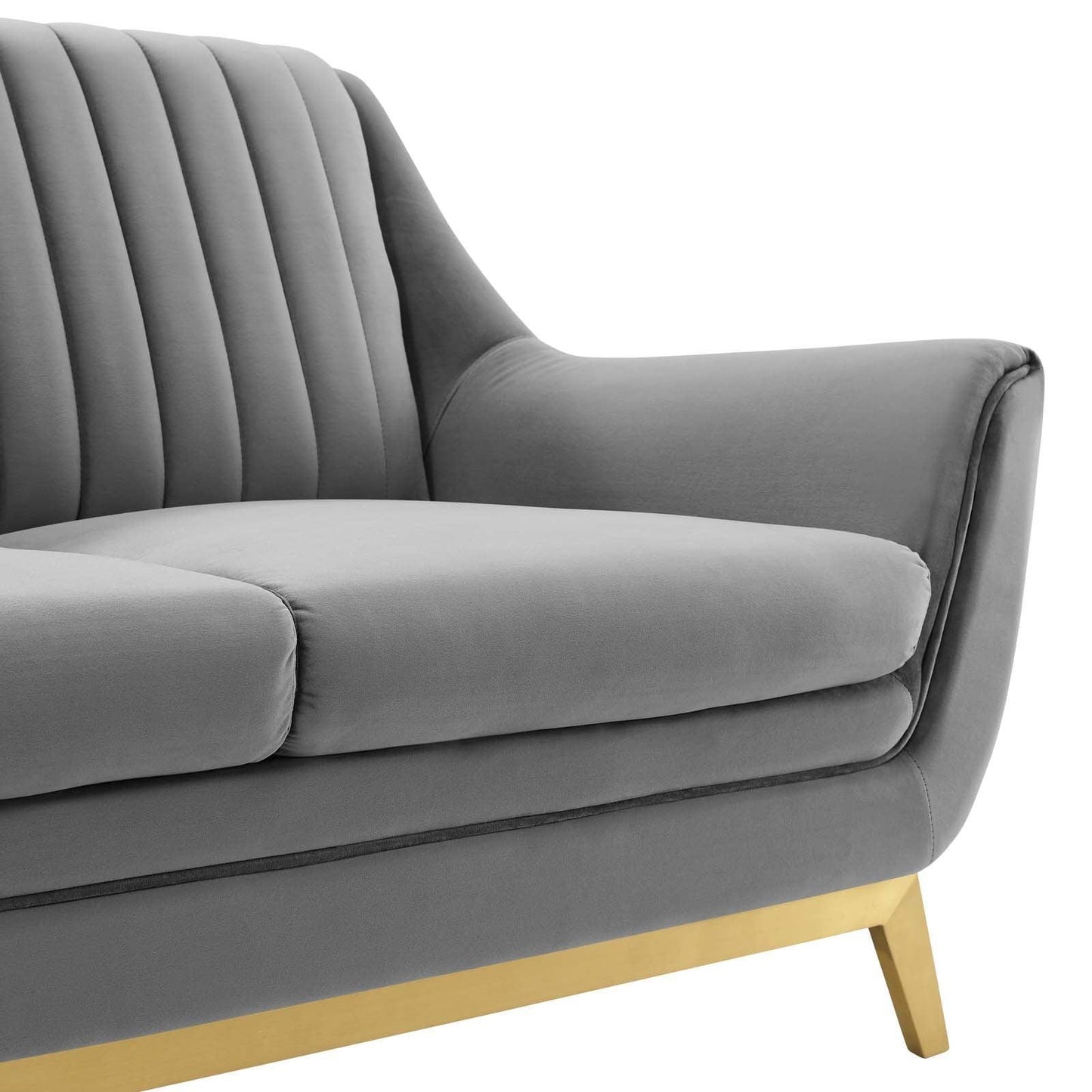 Modway Winsome Channel Tufted Performance Velvet Loveseat FredCo