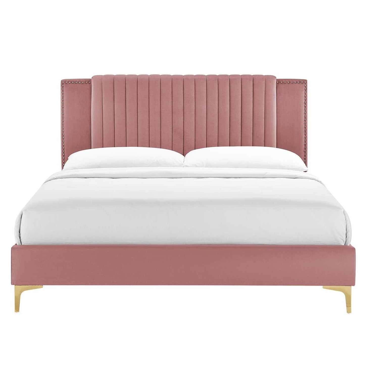 Modway Zahra Channel Tufted Performance Velvet King Platform Bed FredCo