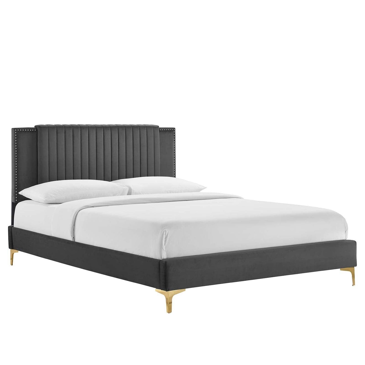 Modway Zahra Channel Tufted Performance Velvet Twin Platform Bed FredCo