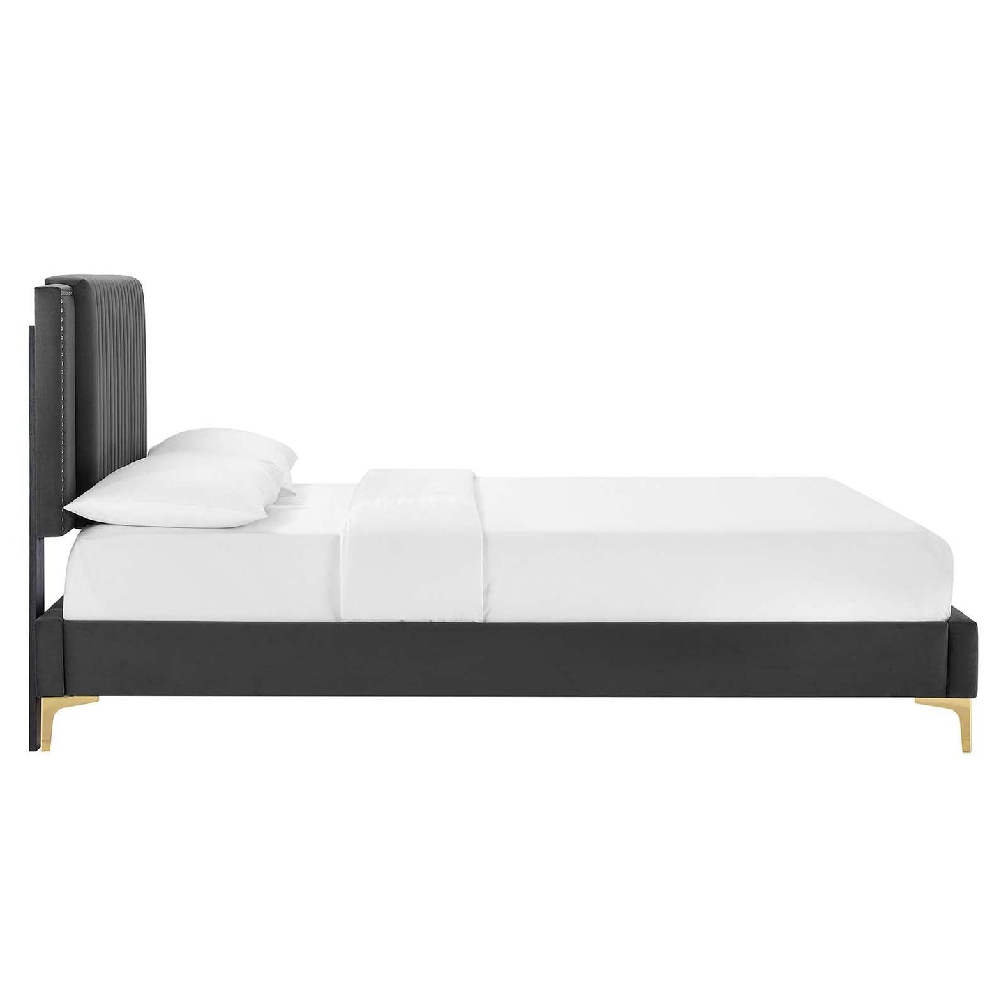 Modway Zahra Channel Tufted Performance Velvet Twin Platform Bed FredCo