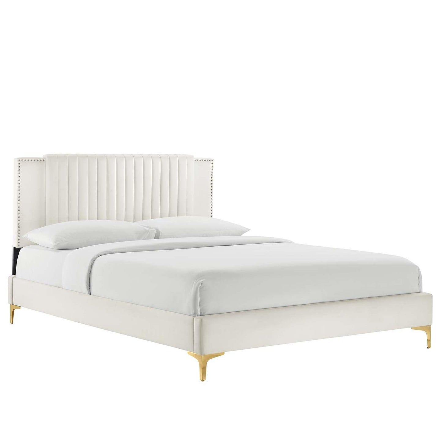 Modway Zahra Channel Tufted Performance Velvet Twin Platform Bed FredCo