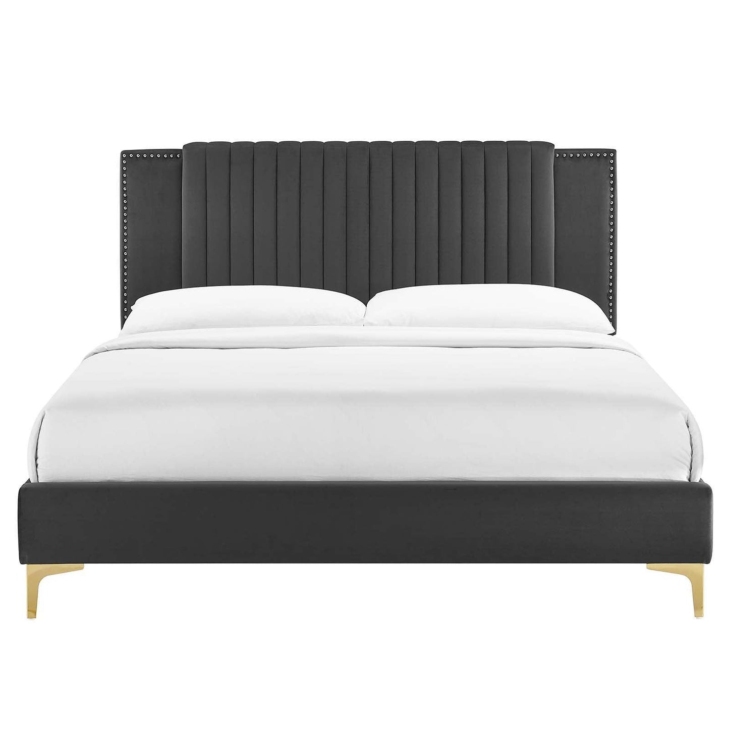 Modway Zahra Channel Tufted Performance Velvet Twin Platform Bed FredCo