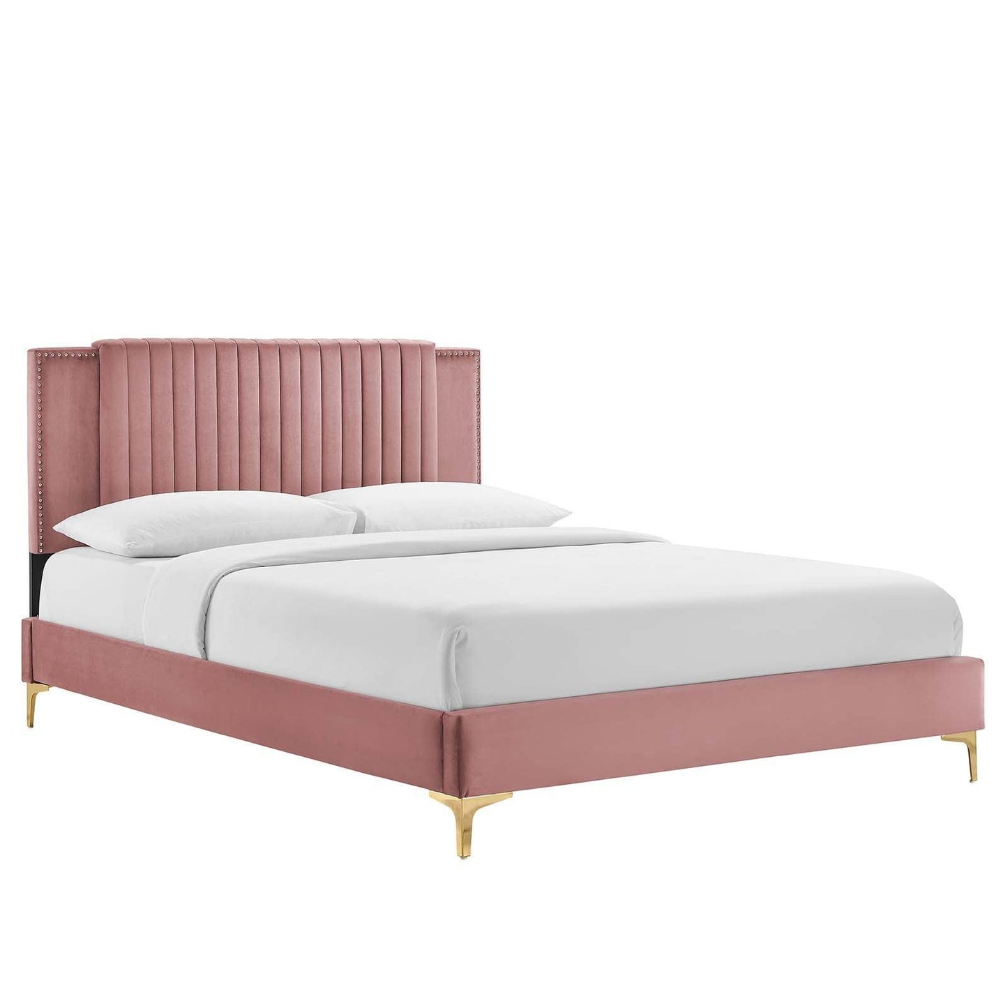 Modway Zahra Channel Tufted Performance Velvet Twin Platform Bed FredCo
