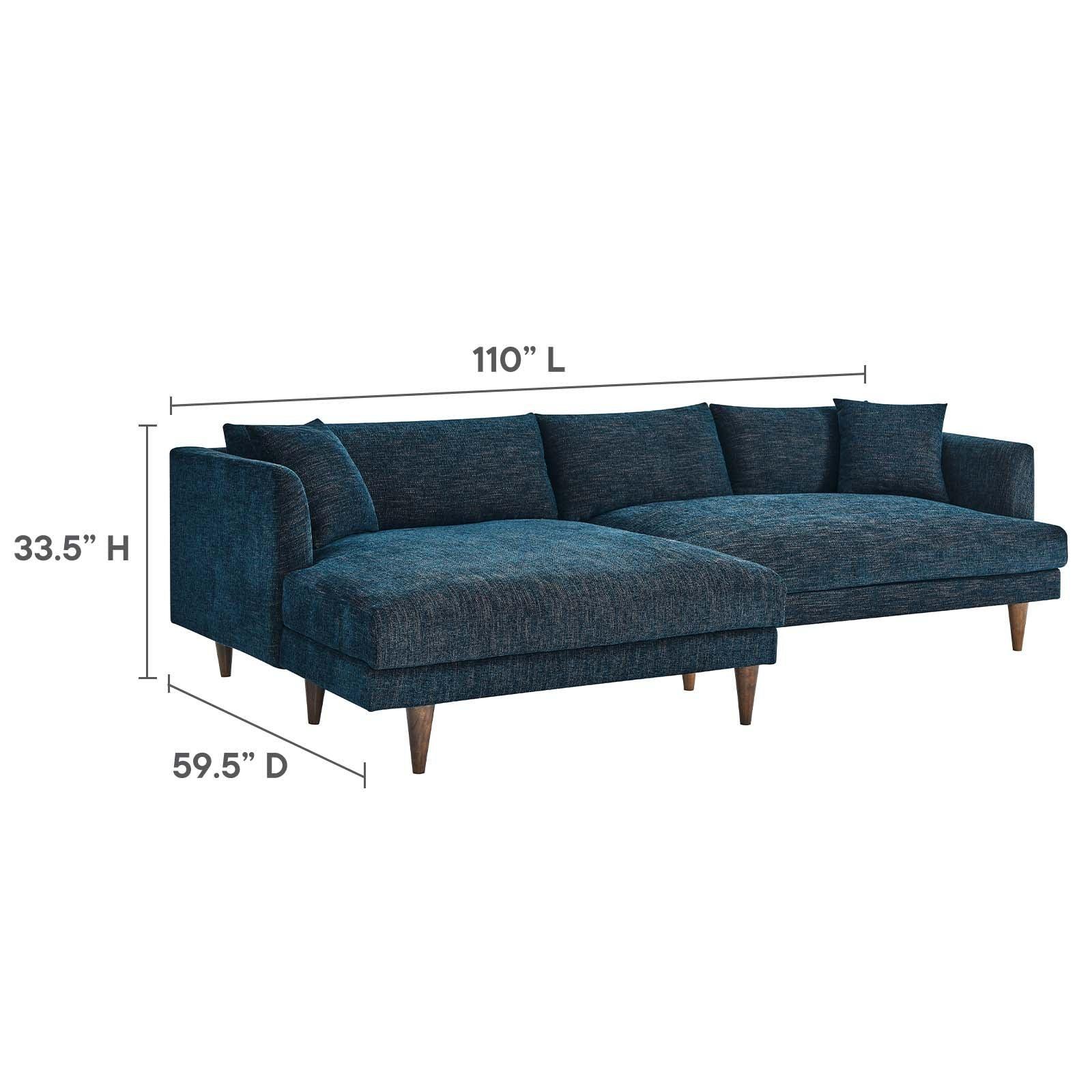 Modway Zoya Left-Facing Down Filled Overstuffed Sectional Sofa FredCo