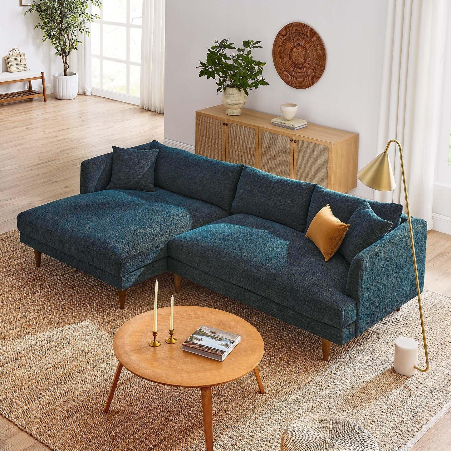 Modway Zoya Left-Facing Down Filled Overstuffed Sectional Sofa FredCo