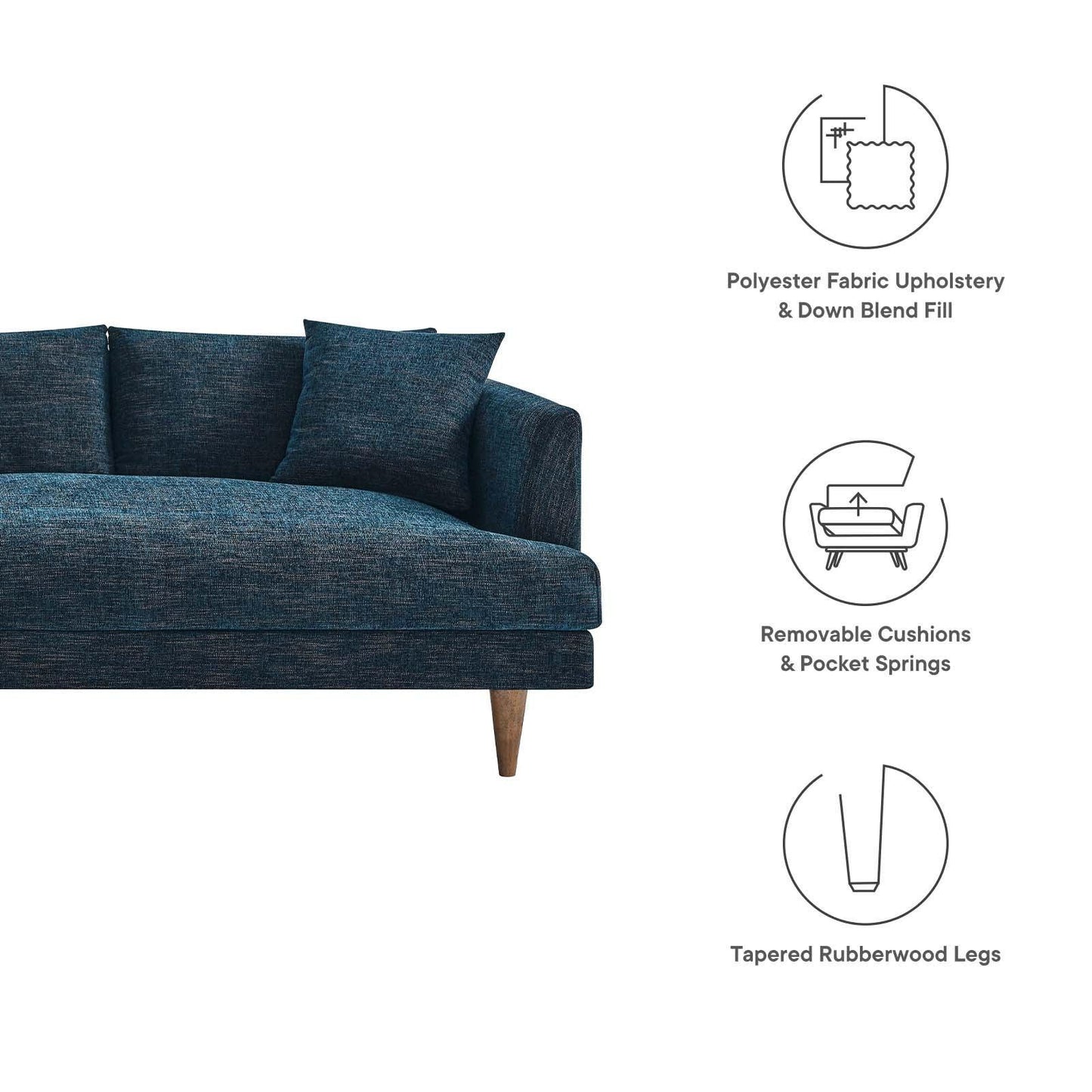 Modway Zoya Left-Facing Down Filled Overstuffed Sectional Sofa FredCo