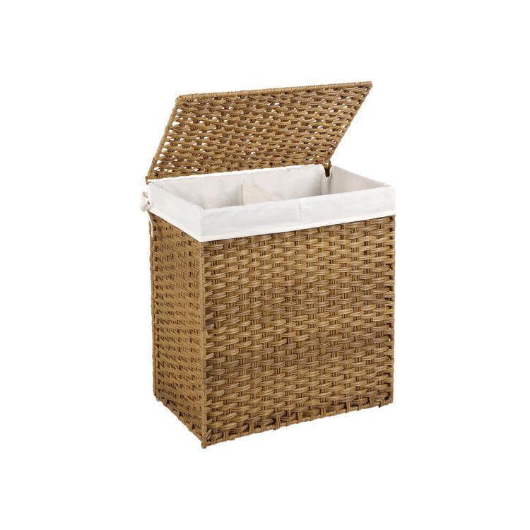 Natural Handwoven Double Laundry Hamper FredCo