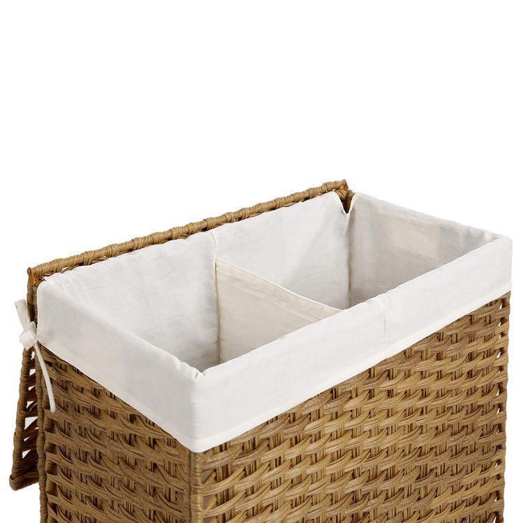 Natural Handwoven Double Laundry Hamper FredCo