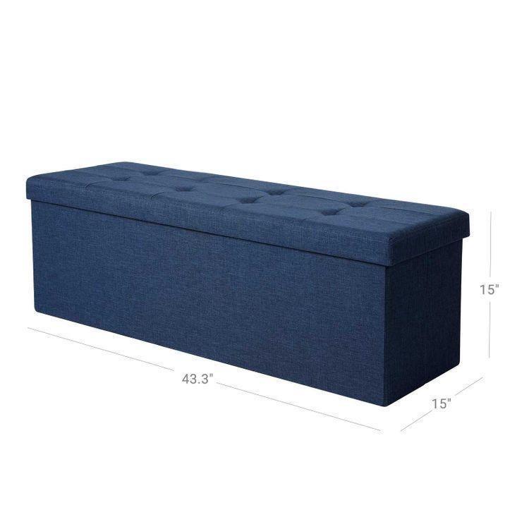 Navy Blue Ottoman Bench FredCo