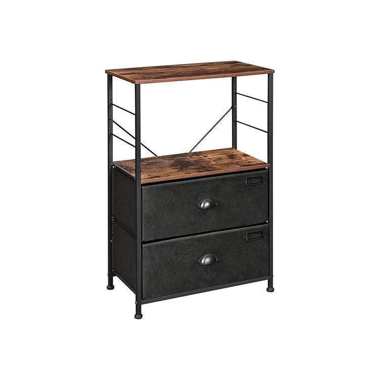 Nightstand with Fabric Drawers FredCo