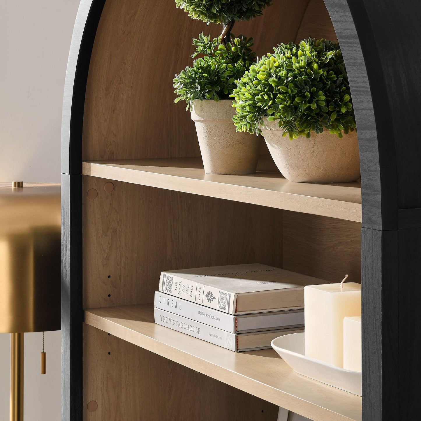 Nolan 74" Tall Wide Arched Storage Display Cabinet Bookshelf by Modway EEI-7169 FredCo