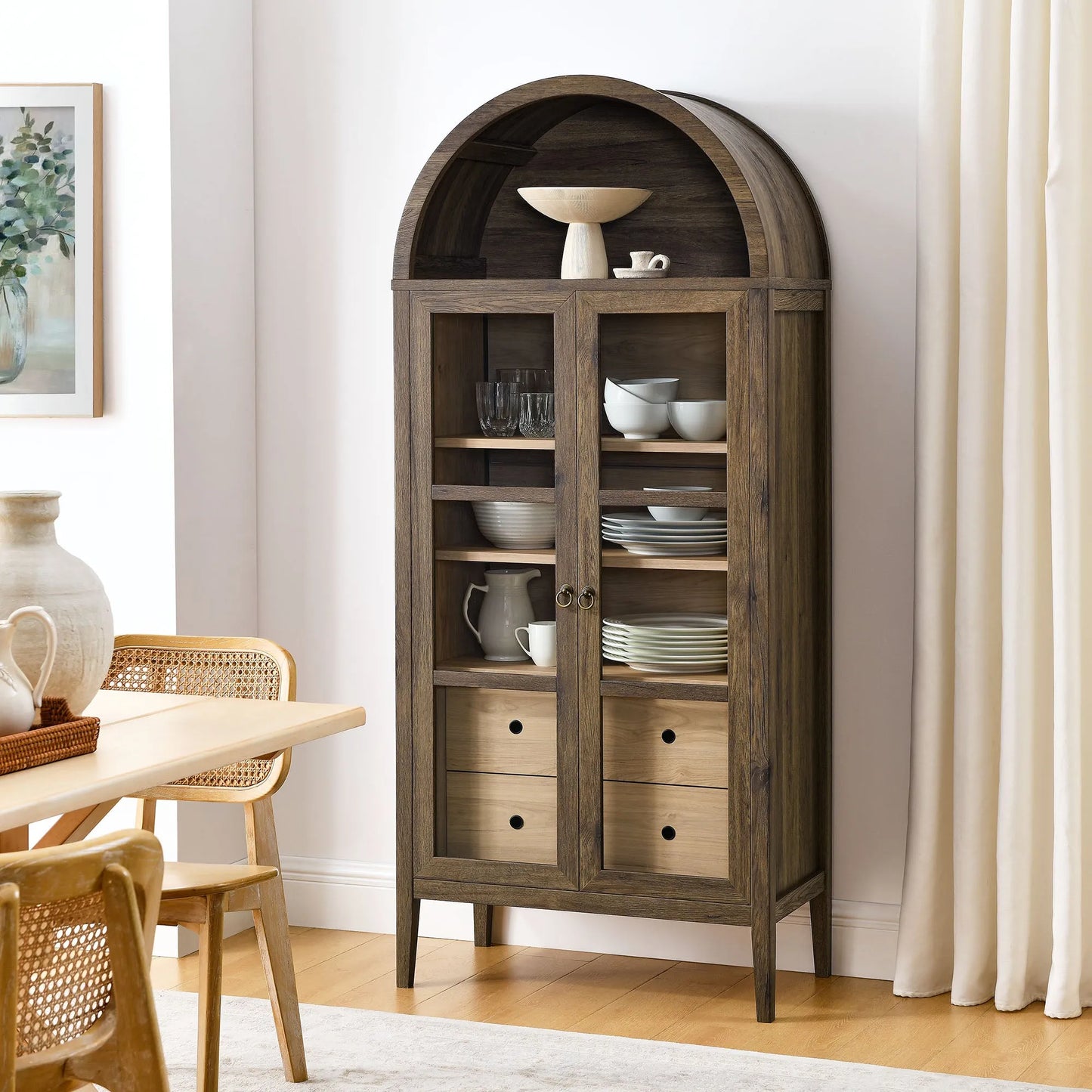 Nolan Tall Arched Storage Display Cabinet by Modway EEI-6639 FredCo