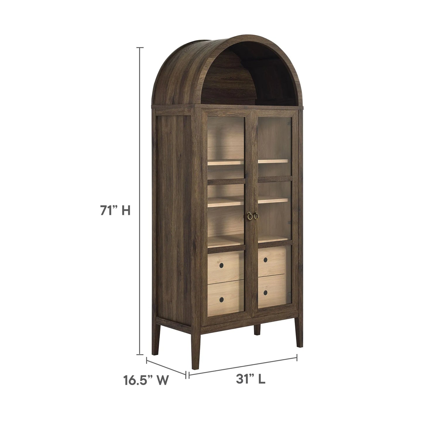 Nolan Tall Arched Storage Display Cabinet by Modway EEI-6639 FredCo