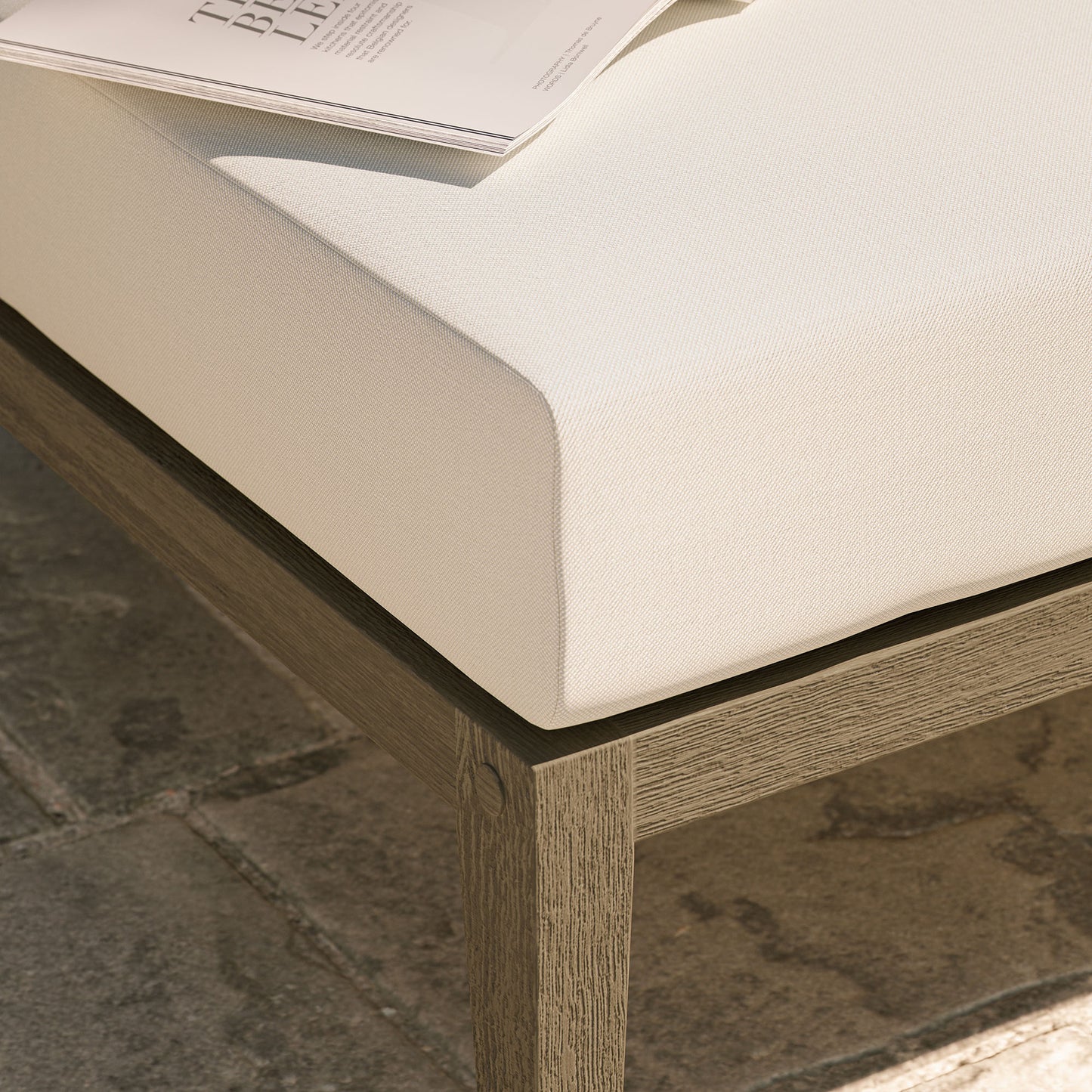 Northlake Outdoor Patio Teak Ottoman by Modway EEI-7255 FredCo