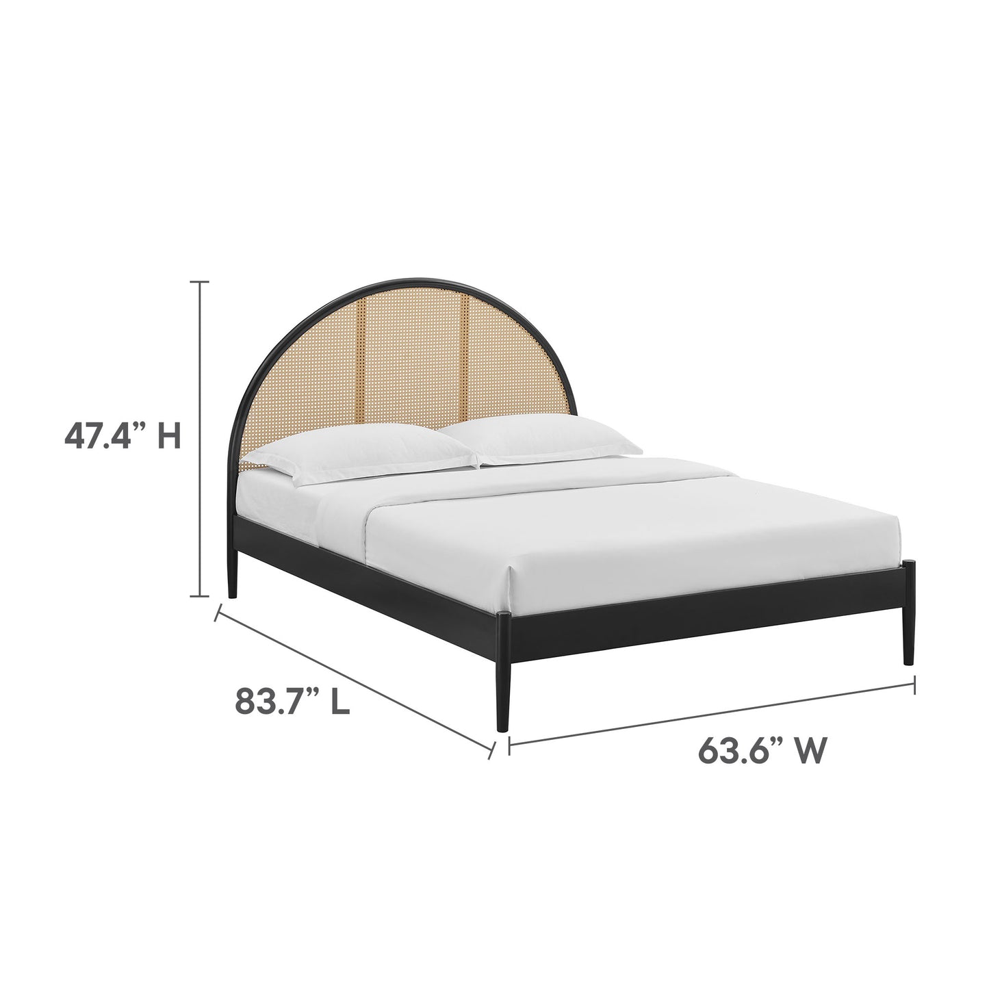Odette Queen Arched Rattan Cane Platform Bed by Modway MOD-7214 FredCo