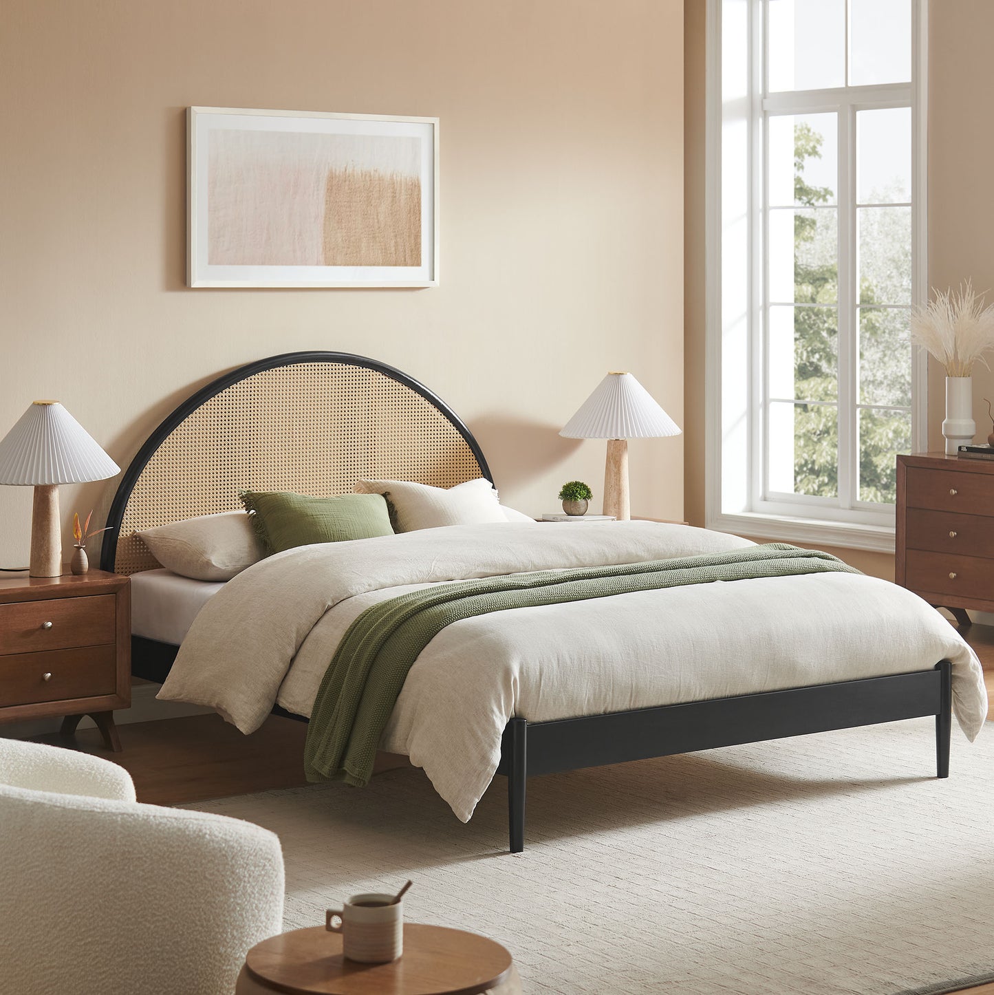Odette Queen Arched Rattan Cane Platform Bed by Modway MOD-7214 FredCo