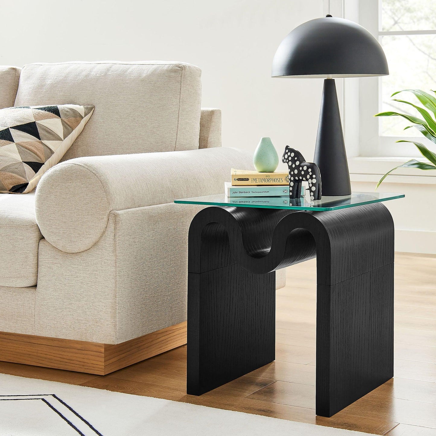 Ondine Glass Top Side Table by Modway FredCo