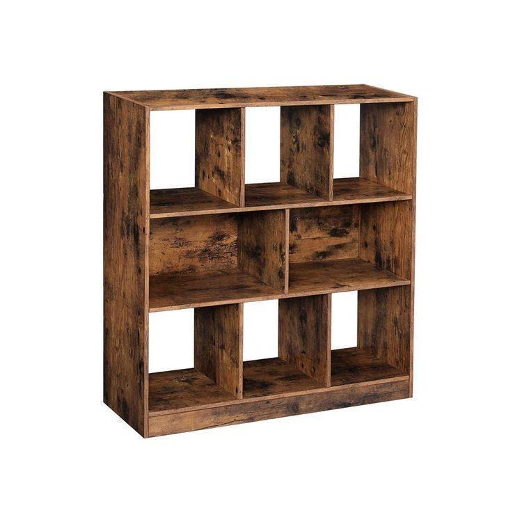 Open Shelves Wooden Bookcase 6 Slots FredCo