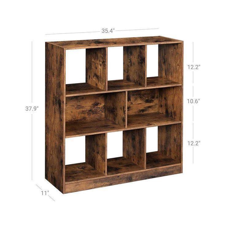 Open Shelves Wooden Bookcase 6 Slots FredCo