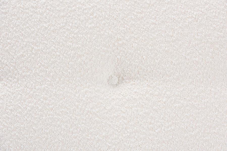 Orella Japandi Cream Boucle Fabric and Walnut Brown Finished Wood Bench FredCo