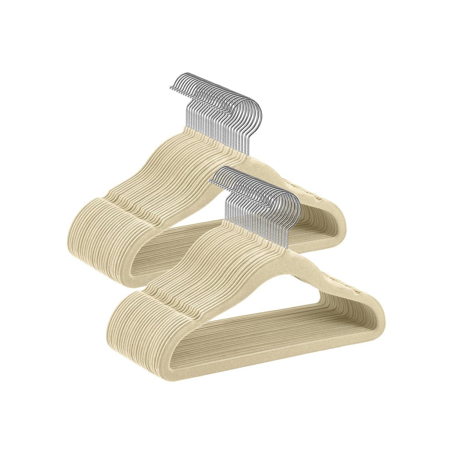 Pack of 50 Velvet Baby Hangers Sand Beige FredCo