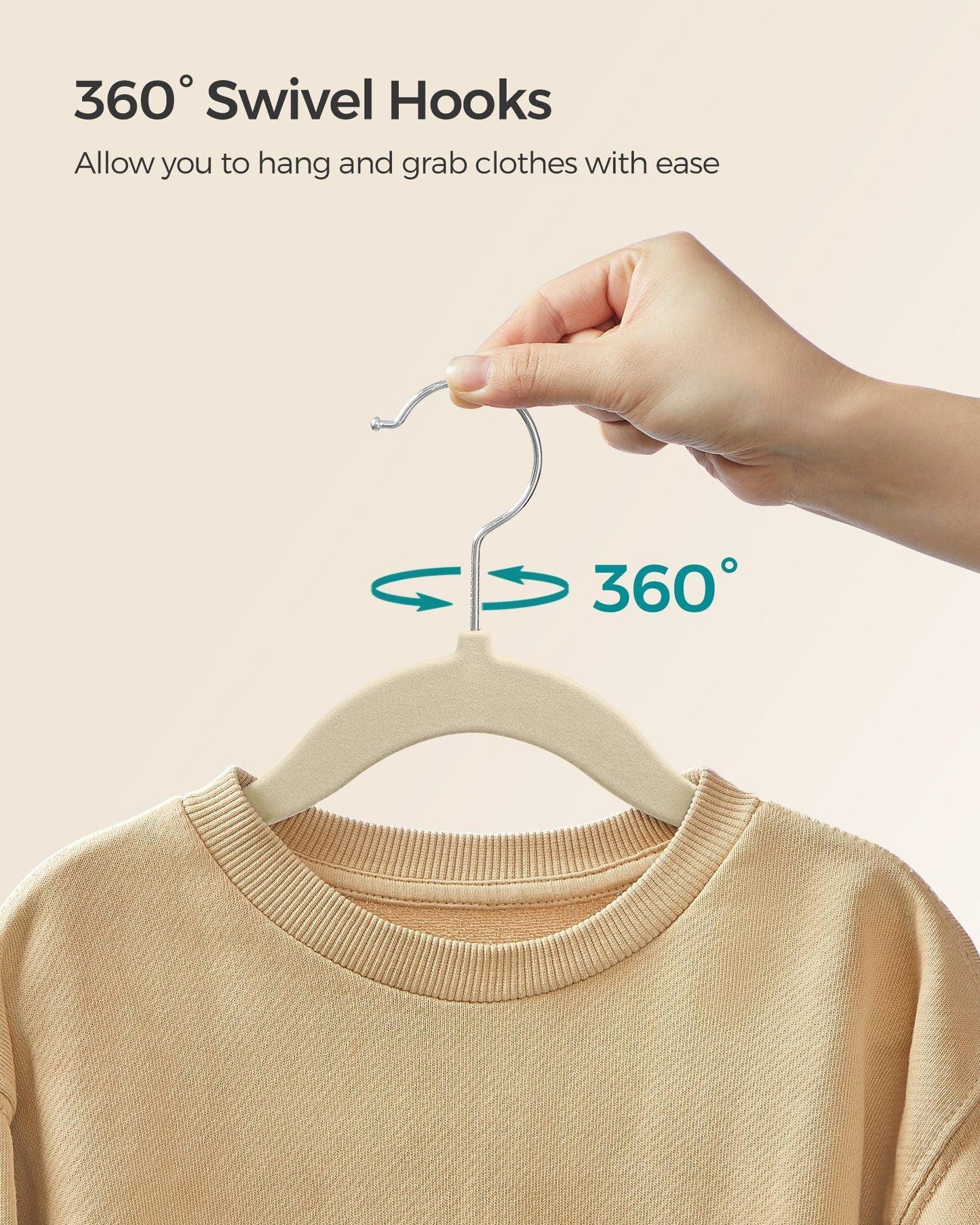 Pack of 50 Velvet Baby Hangers Sand Beige FredCo