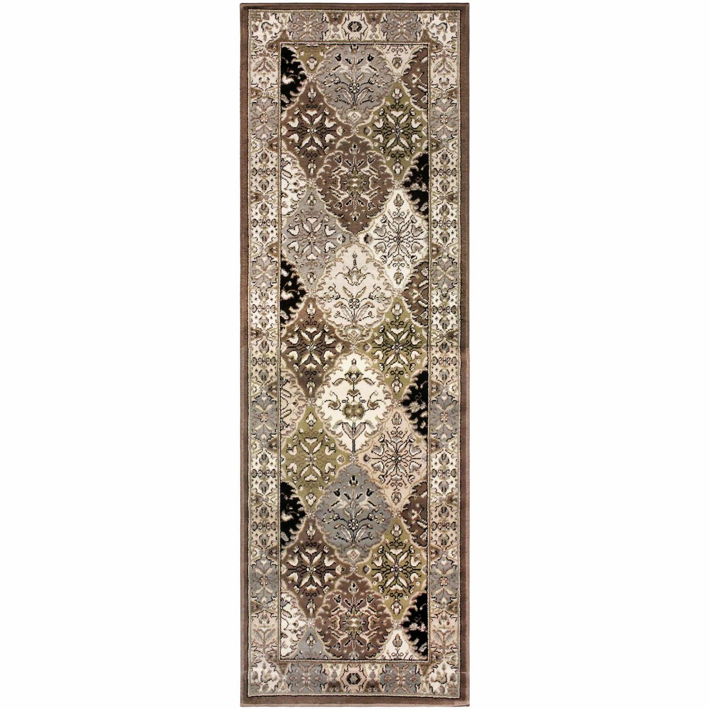 Paloma Vintage Oriental Floral Lattice Damask Rug FredCo