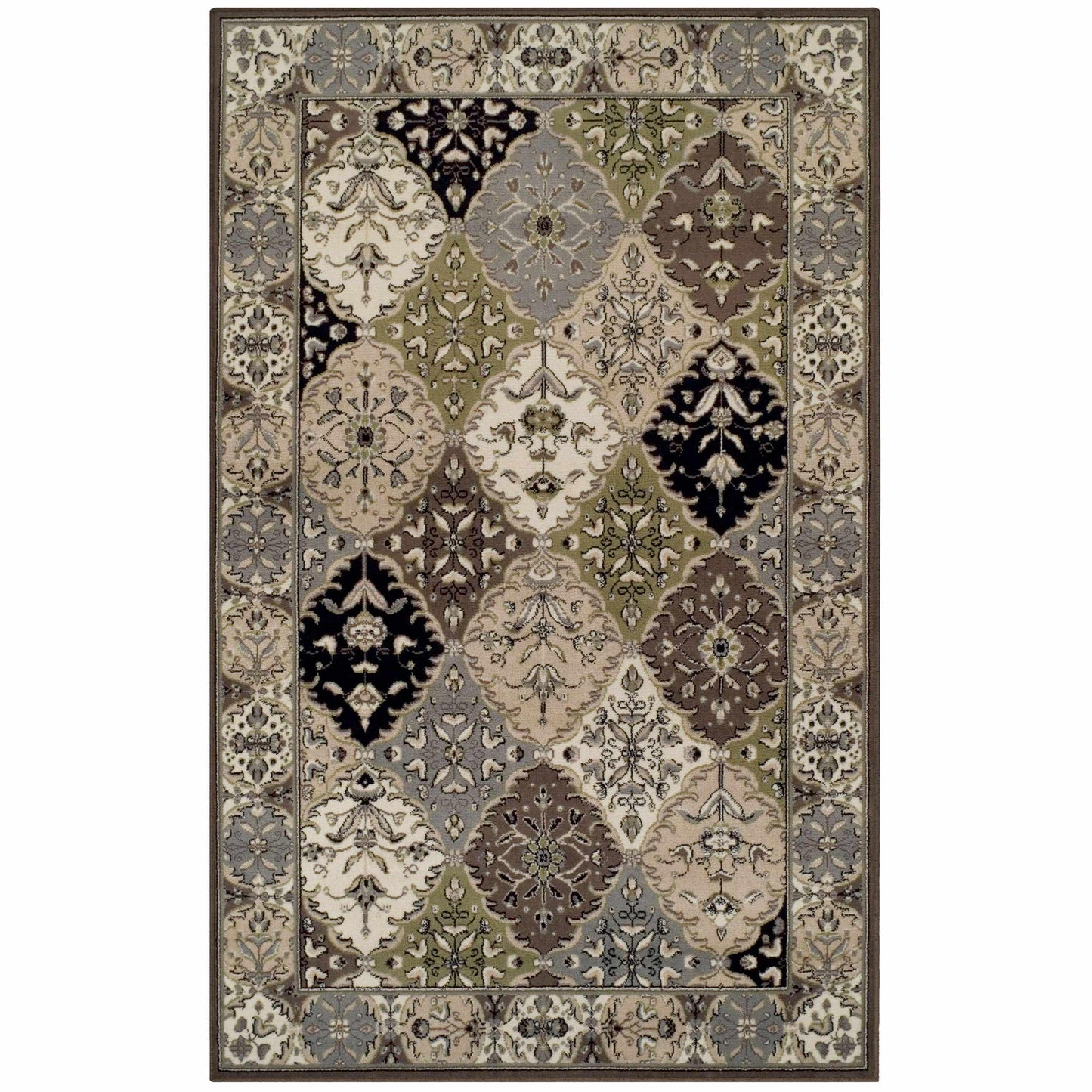 Paloma Vintage Oriental Floral Lattice Damask Rug FredCo