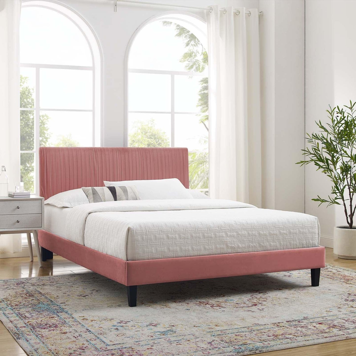 Peyton Performance Velvet Twin Platform Bed, MOD-6867 FredCo