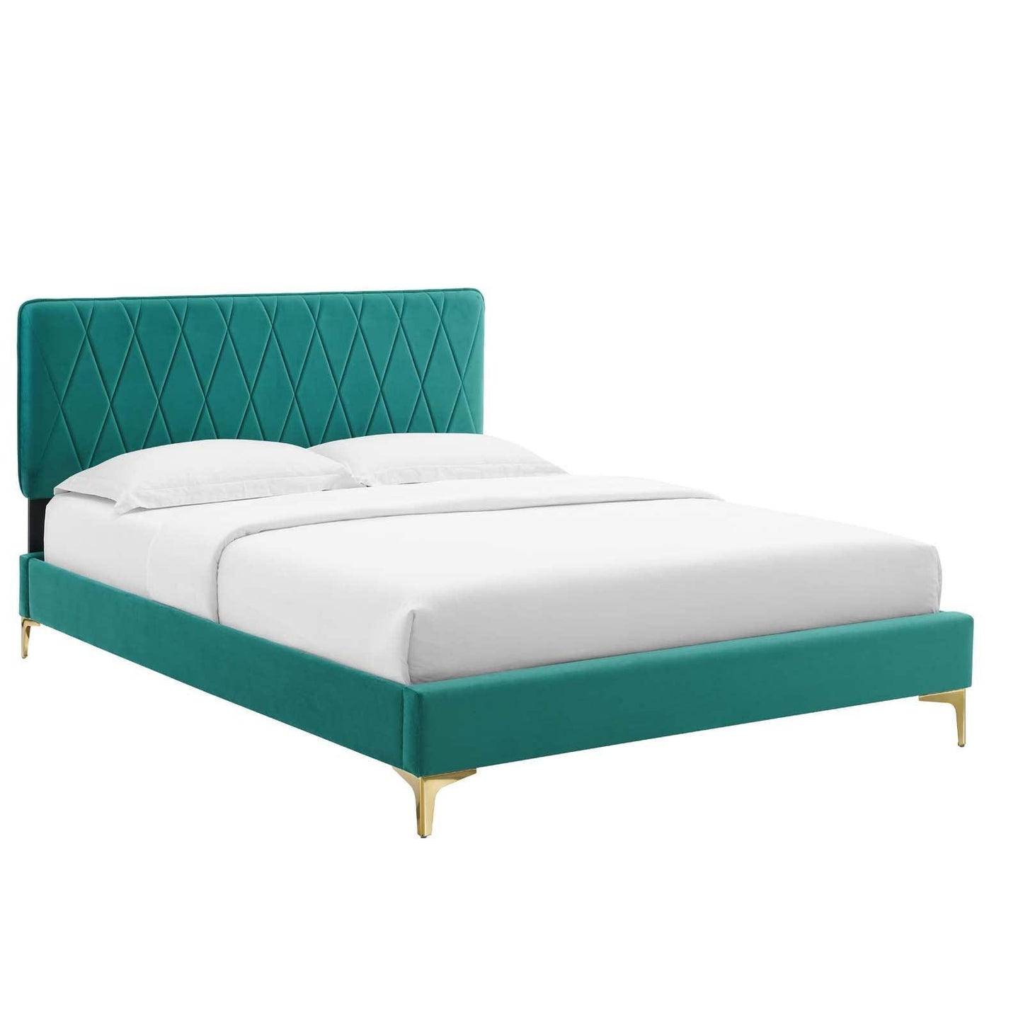 Phillipa Performance Velvet Full Platform Bed, MOD-6922 FredCo