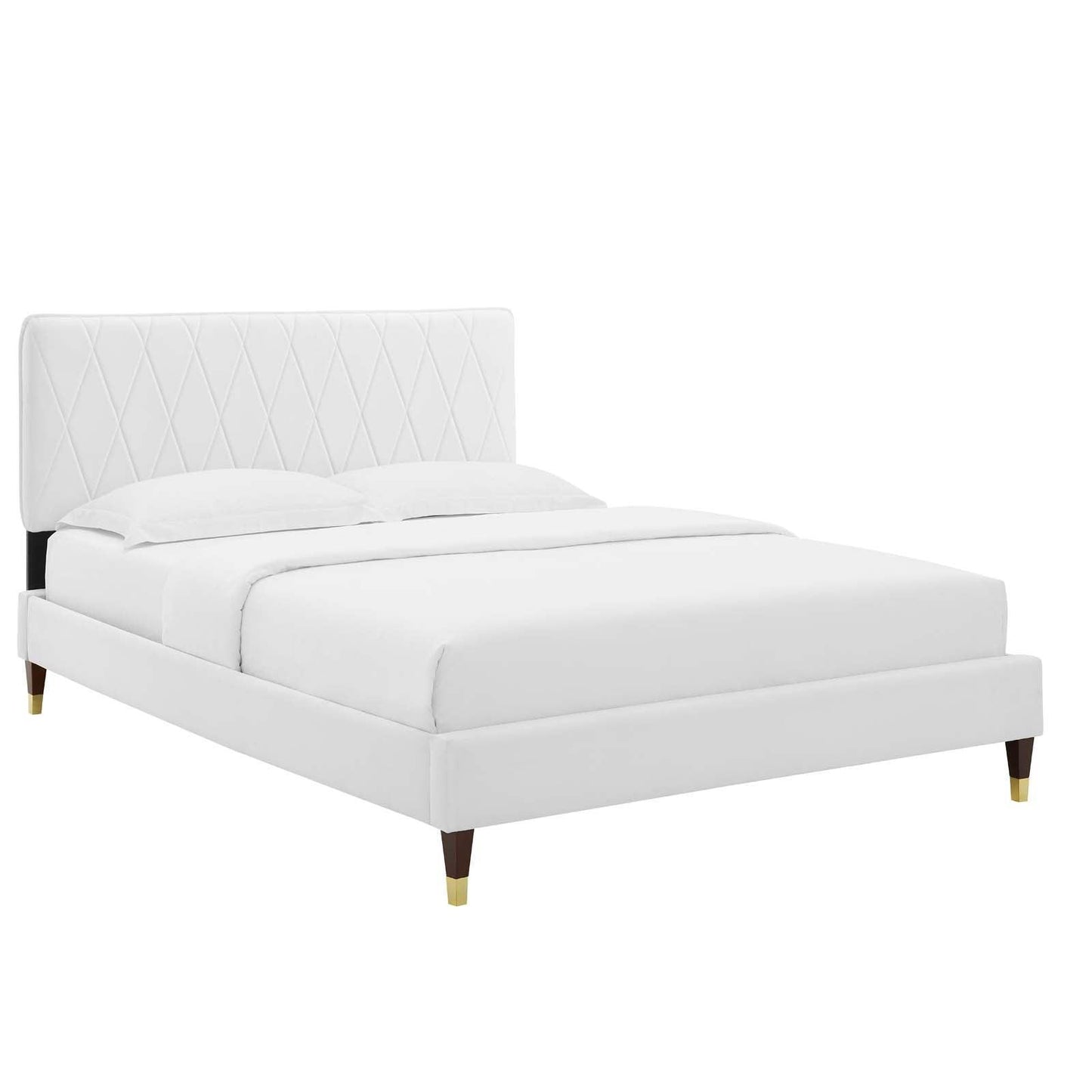 Phillipa Performance Velvet Full Platform Bed, MOD-6923 FredCo