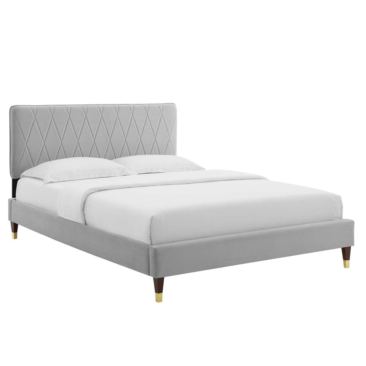 Phillipa Performance Velvet Full Platform Bed, MOD-6923 FredCo