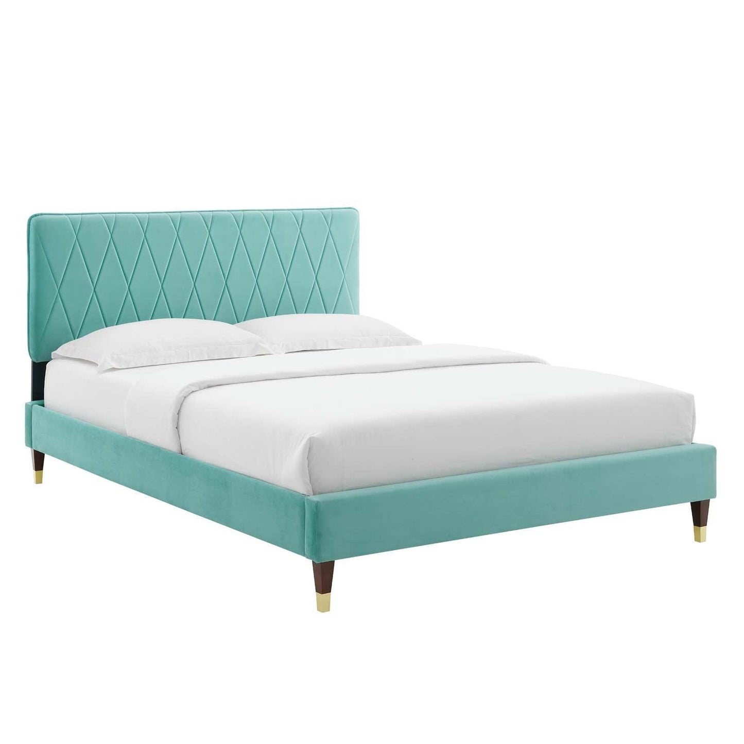 Phillipa Performance Velvet Full Platform Bed, MOD-6923 FredCo