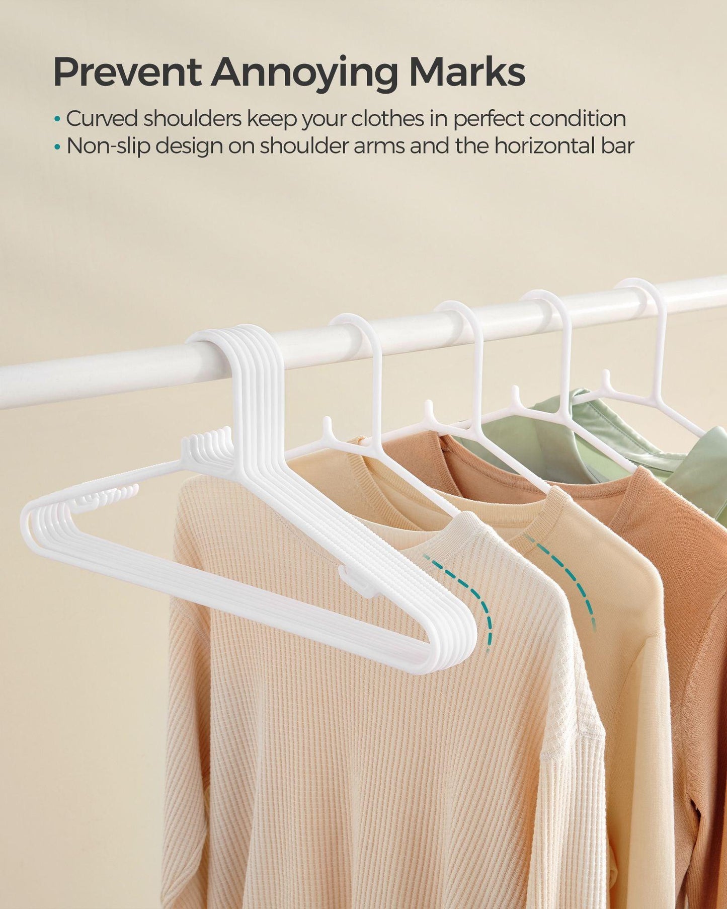 Plastic Clothes Hangers 50 Pack White FredCo