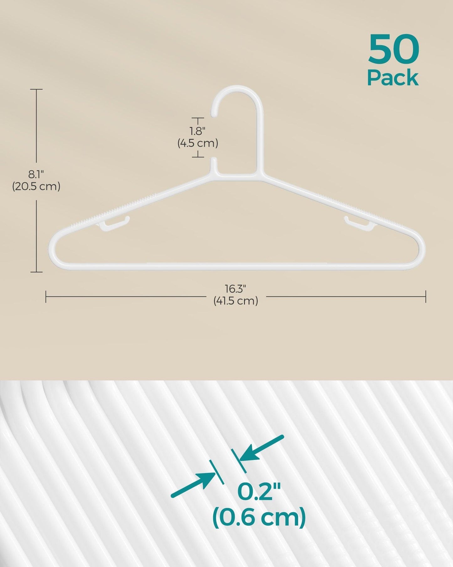 Plastic Clothes Hangers 50 Pack White FredCo