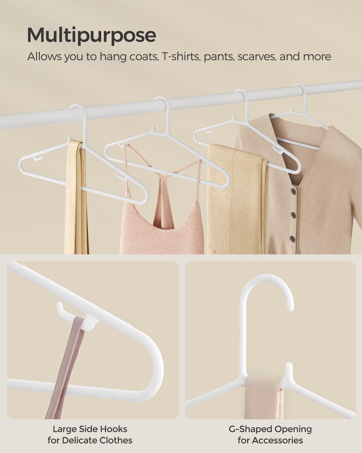 Plastic Clothes Hangers 50 Pack White FredCo