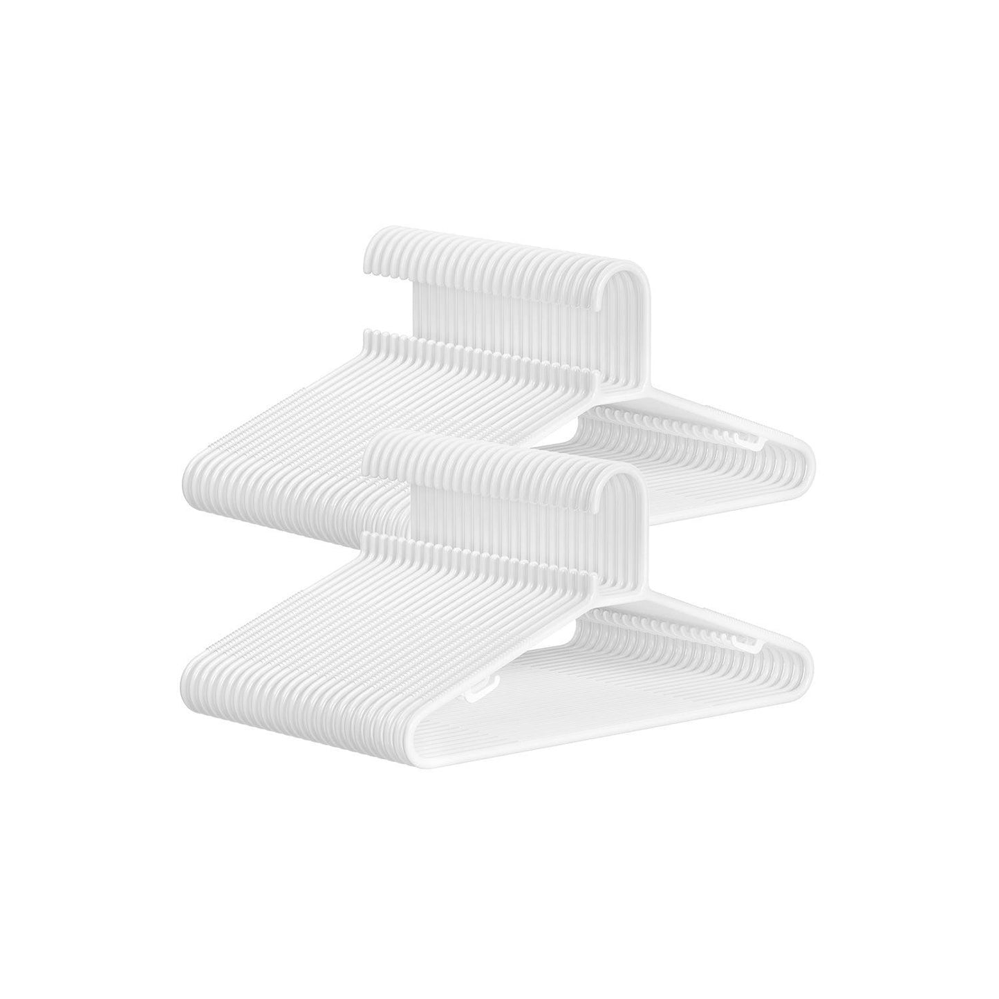 Plastic Clothes Hangers 50 Pack White FredCo