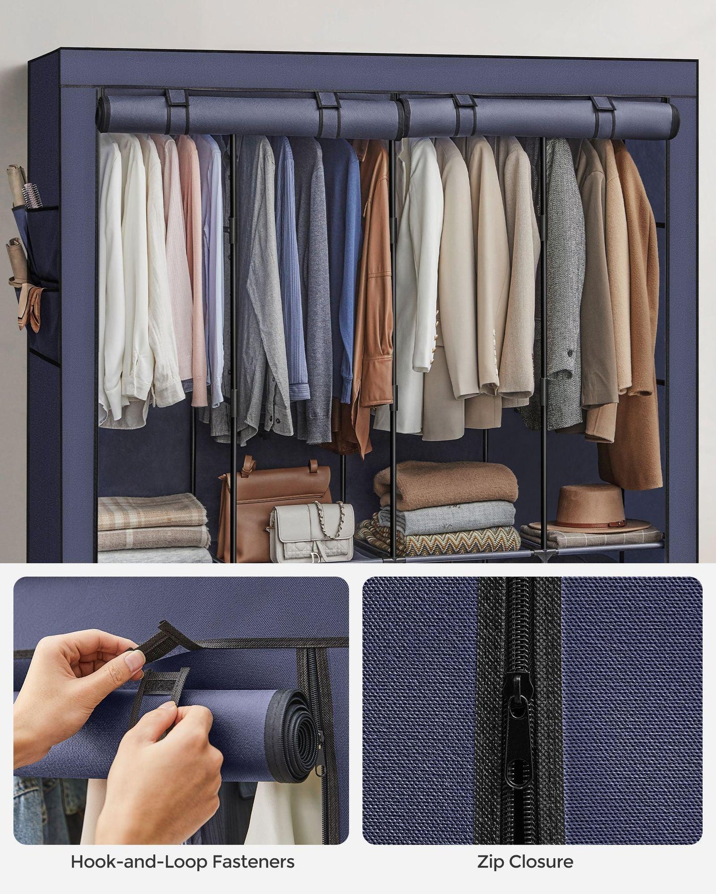 Portable Closet, Wardrobe Closet Organizer with Cover FredCo