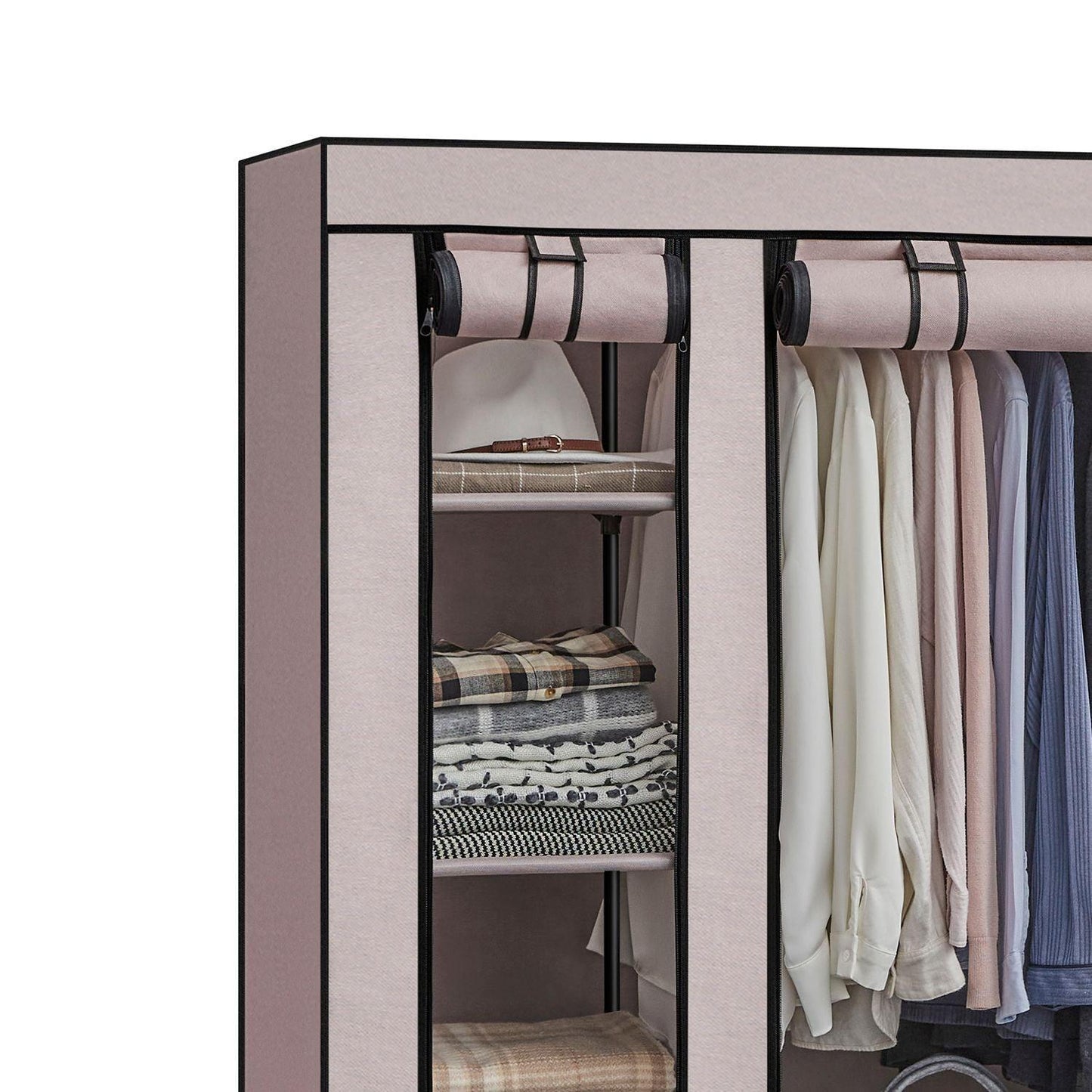 Portable Closet with 12 Compartment Dusty Pink FredCo