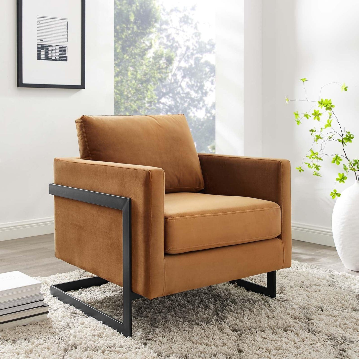 Posse Performance Velvet Accent Chair, EEI-4457 FredCo