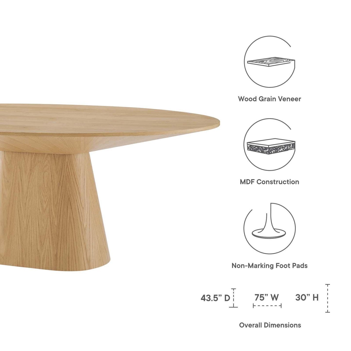 Provision 47" Round Dining Table, EEI-6102 FredCo